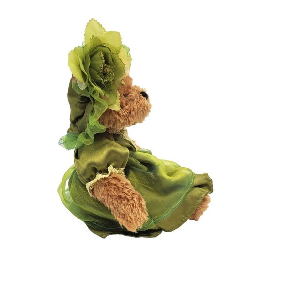 VTG Dan Dee Victorian‎ Teddy Bear Plush Green Dress Hat Louis DeMas Stuffed Toy - Picture 3 of 6